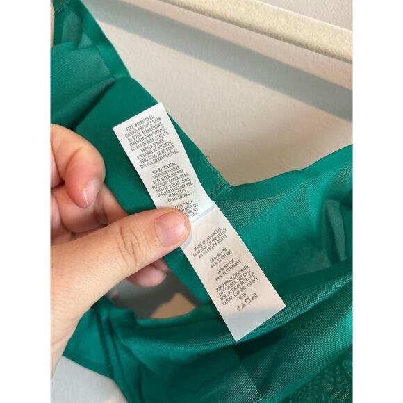 NWT Aerie Smoothez Balconette Mesh Wired Bra In Green Size 36C - Picture 3 of 4